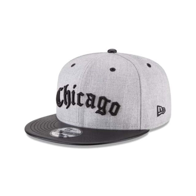 Chicago Bulls Gorra | New Era NBA Heather Script 9fifty Snapback Cap Mexico - Grises